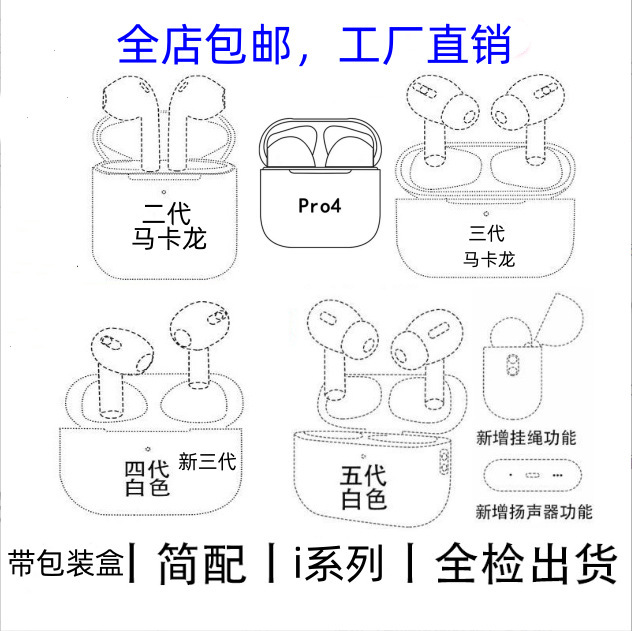 Huaqiangbei ヘッドフォン 第 2 世代マカロン 第 3 世代マカロン 第 5 世代穴付き tws スポーツ Bluetooth ワイヤレス ヘッドフォン|undefined