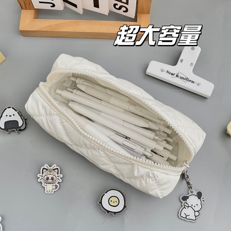 オリジナルの新しいミルクフフ無地鉛筆バッグインスタイル高価値学生大容量文具収納袋|undefined