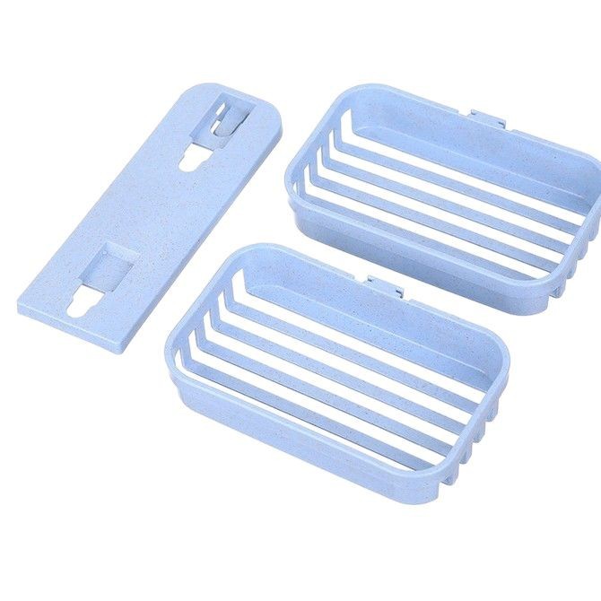 Caja de jabón caja de jabón titular de jabón soporte de jabón ventosa de doble capa montado en la pared caja de jabón de drenaje sin punzón titular de jabón