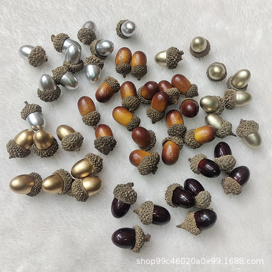 Simulated Acorn Champagne Gold Foam Acorn Red Acorn Artificial Fake Acorn Christmas Decoration Primary Color Acorn