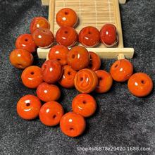 新品 战国红色缠丝玛瑙墩子DIY配珠手串手链文玩配饰