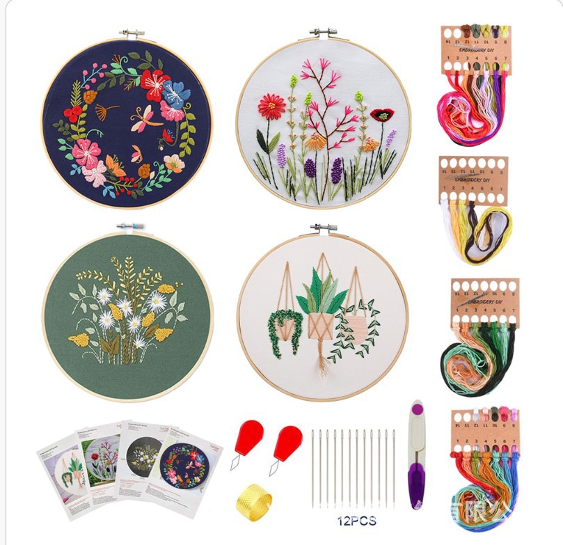 CX9995 + 048 + 0276 + 0401 + 4 anillos de plástico + 1 púrpura tijeras + 2 enhebrador rojo + 1 Dedal