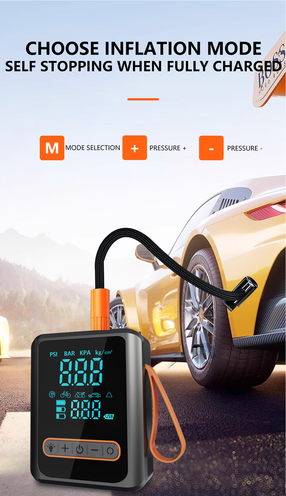 Cross-Border Electric Vehicle Air Pump, Motorcycle Tire Emergency Start-Up Power Bank, Car-Mounted Electric Vehicle Air Pump