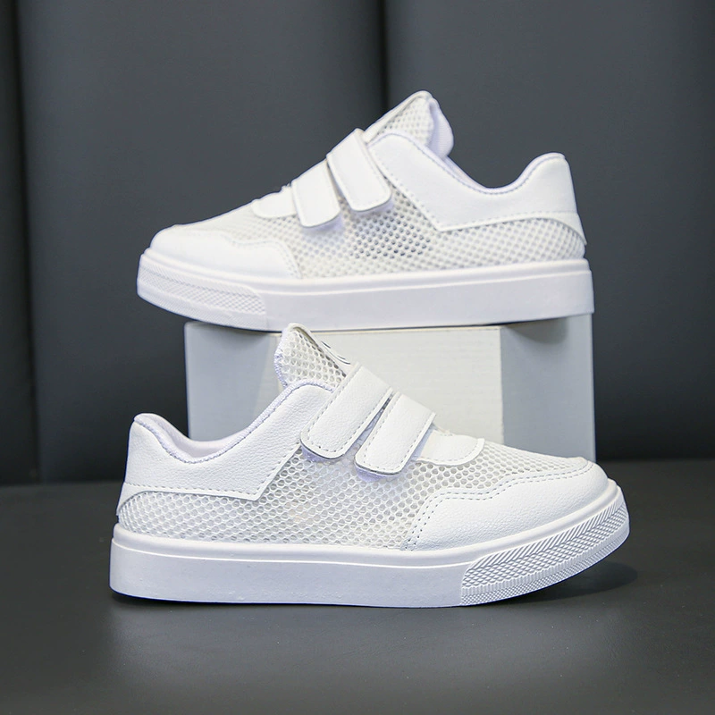 Детская сетчатая обувь Белая обувь Обувь для девочек 2023 Летние новые кроссовки для мальчиков Обувь для учеников начальной школы с мягкой подошвой