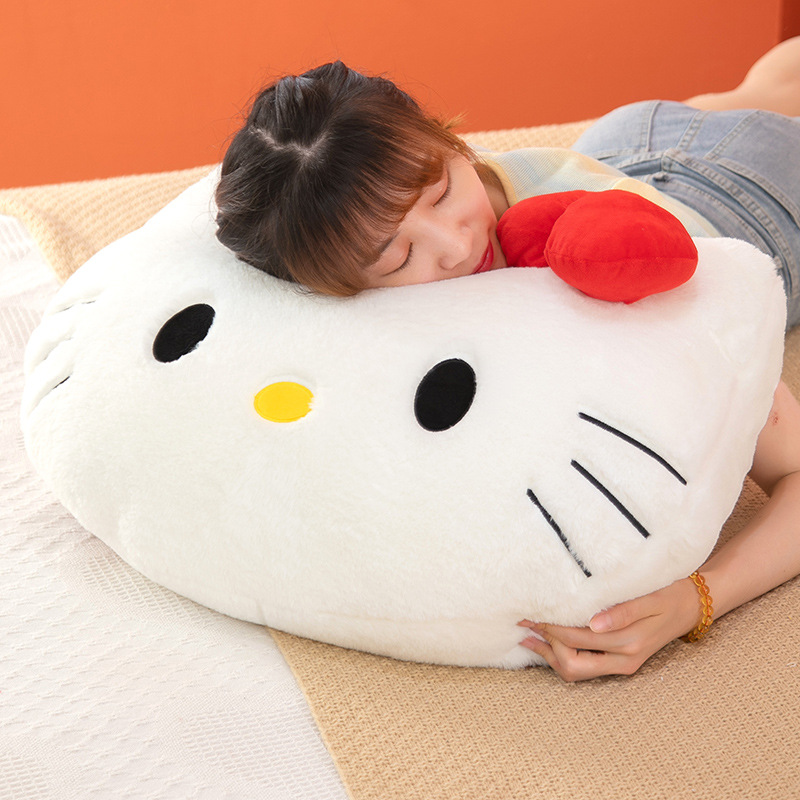 Hellokitty almohada de abrazo lindo sofá cojín felino almohada de peluche de caricatura de alto valor de cara almohada de niña