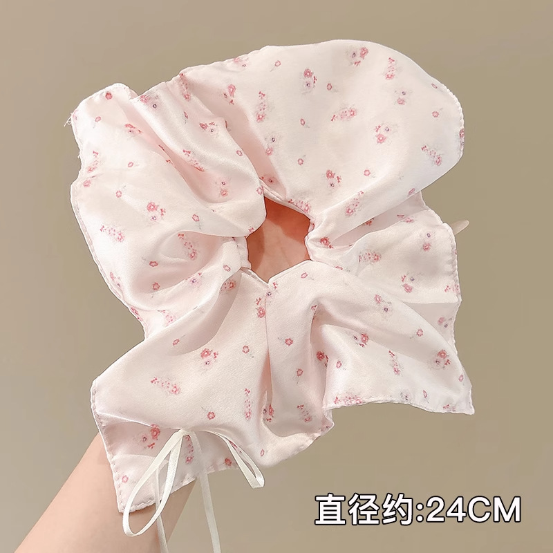 Temperamento bufanda cuadrada intestino lazo para el cabello femenino 2025 nuevo estilo súper grande cola de caballo cabeza cuerda viento perezoso banda de goma cuerda para el cabello tocado