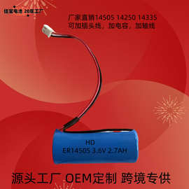 一次性锂亚电池 ER14505 ER14250 ER14335 轴线 加插头锂电池