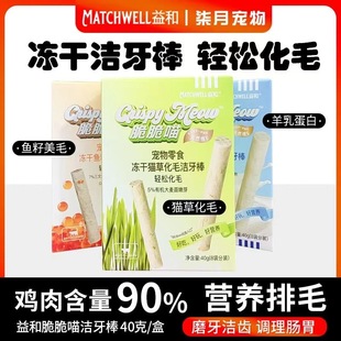 Yihe Cat Grass Teething Stick Freeze-Dried Cat Snacks to Remove Hair Balls and Remove Hair Pet Snacks for Kittens and Adults Oral Teeth Cleaning