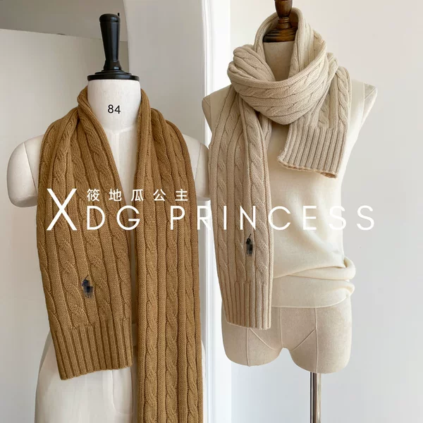 Exported to Korea, High-Quality Embroidered Scarf, Twisted Wool Couple's Neck Warmer, Autumn and Winter Solid Color, High-End Feel, Coat Accessory