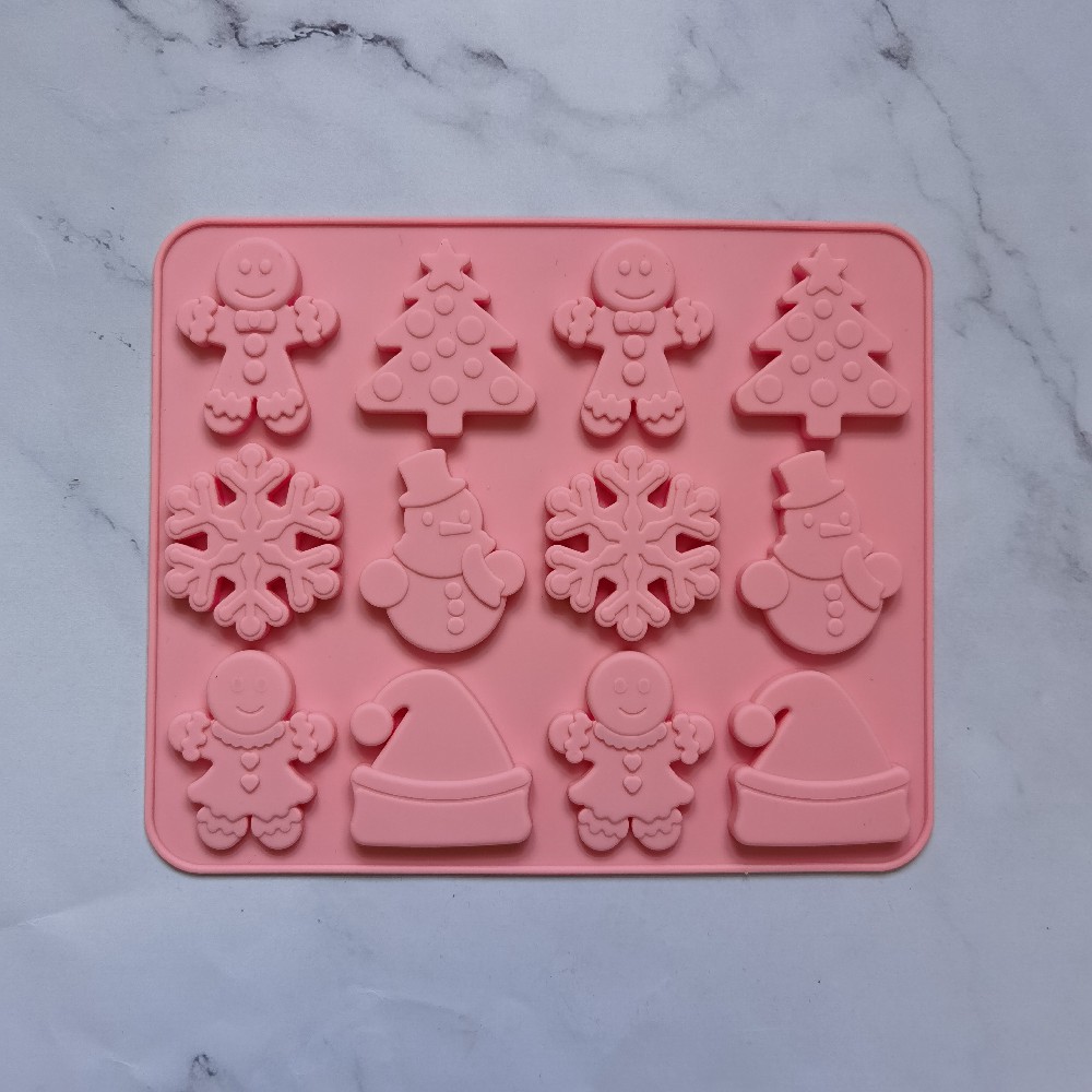 12 copos de nieve de Navidad 245 molde de silicona pastel helado pudín molde de postre jabón utensilios