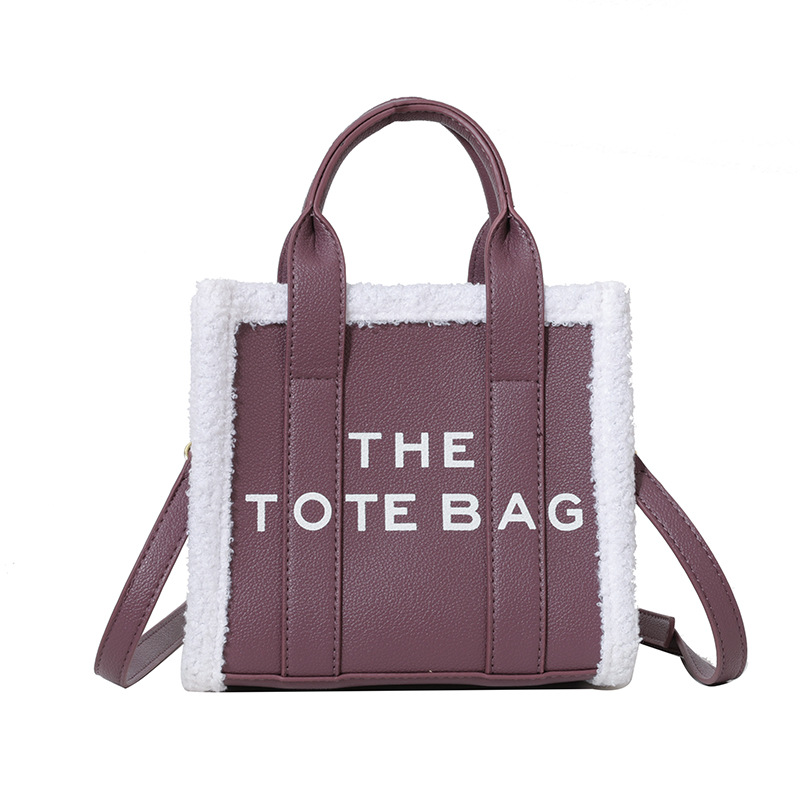 Mini bolso de mano portátil de lana de cordero para mujeres 2023 nuevo estilo coreano de moda de alta calidad bolsa de mensajero del hombro