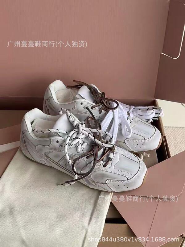 阿miu真皮复古银色530联名款德训鞋女25款运动阿甘鞋情侣款休闲鞋|undefined