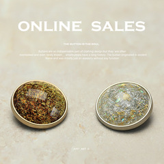 [Yi Sen] Chanel-inspired Gemstone & Metal Button Coat, Sweater, Double-Face Tweed Suit, and Leather Overcoat Buttons