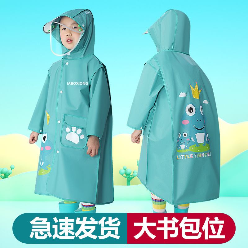 Children's Raincoat for Boys and Girls, Kidsren Going to School, Primary School Students, Full Body Waterproof with School Bag, Kindergarten Poncho Thickeneded