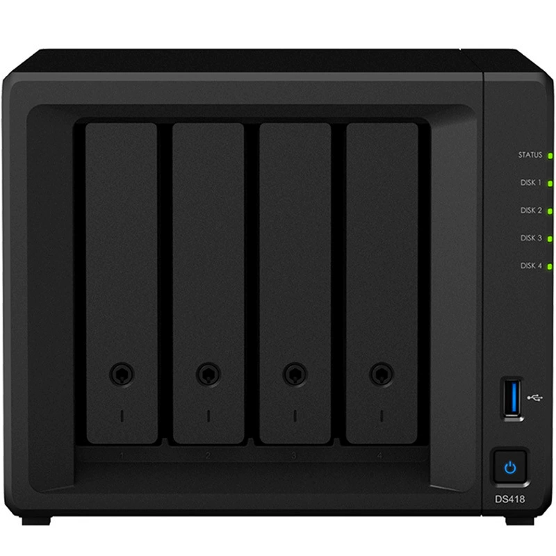 С Synology DS418 Four - Disk NAS сетевой сервер хранения данных (без встроенного жесткого диска)