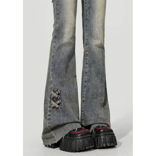 Vintage High-Waisted Flared Jeans for Women 2025 Summer Thin New Slim Fit Petite Popular Bootcut Pants