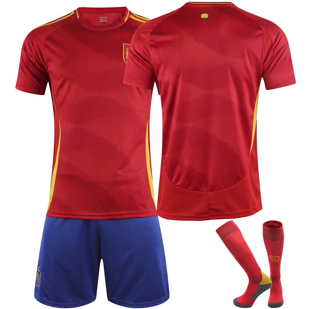 thumbnail image 1 of 24 Camiseta de la Copa de Europa de España No. 19 Yamal 26 Pedri 7 Morata No. 9 Traje de camiseta de fútbol Garvey, 1 of 5