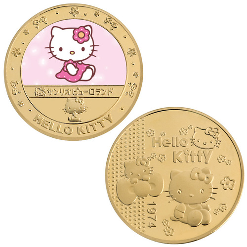 HelloKitty commemorative coins Hello Kitty anime peripheral commemorative coins die-cast badges gifts