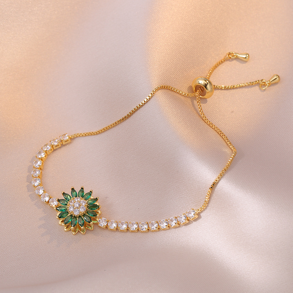 Holiday, Daily Occasion Titanium Steel, Copper Material Wholesale Jewelry Elegant Flower Titanium Steel Copper Diamond Jewelry Set