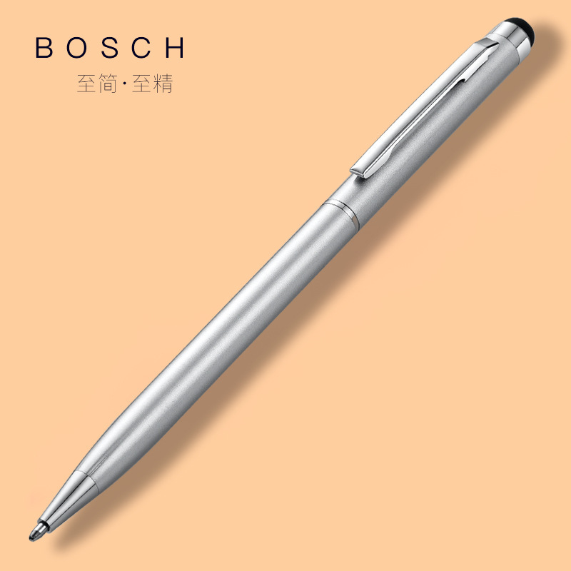 Metal ballpoint pen office stationery neutral pen with pen clip gift pen holder personality touch screen pen logo factory direct sales