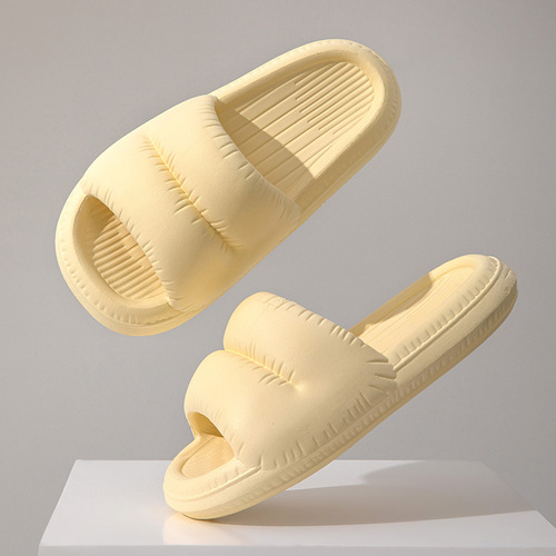 Women's new slippers that feel like shit, thick-soled bathroom slippers, non-slip soft-soled bread slippers for outdoor wear