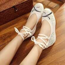 108-35仙鹤绣花增高民族鞋子牛筋广场舞蹈汉服古风女鞋超仙