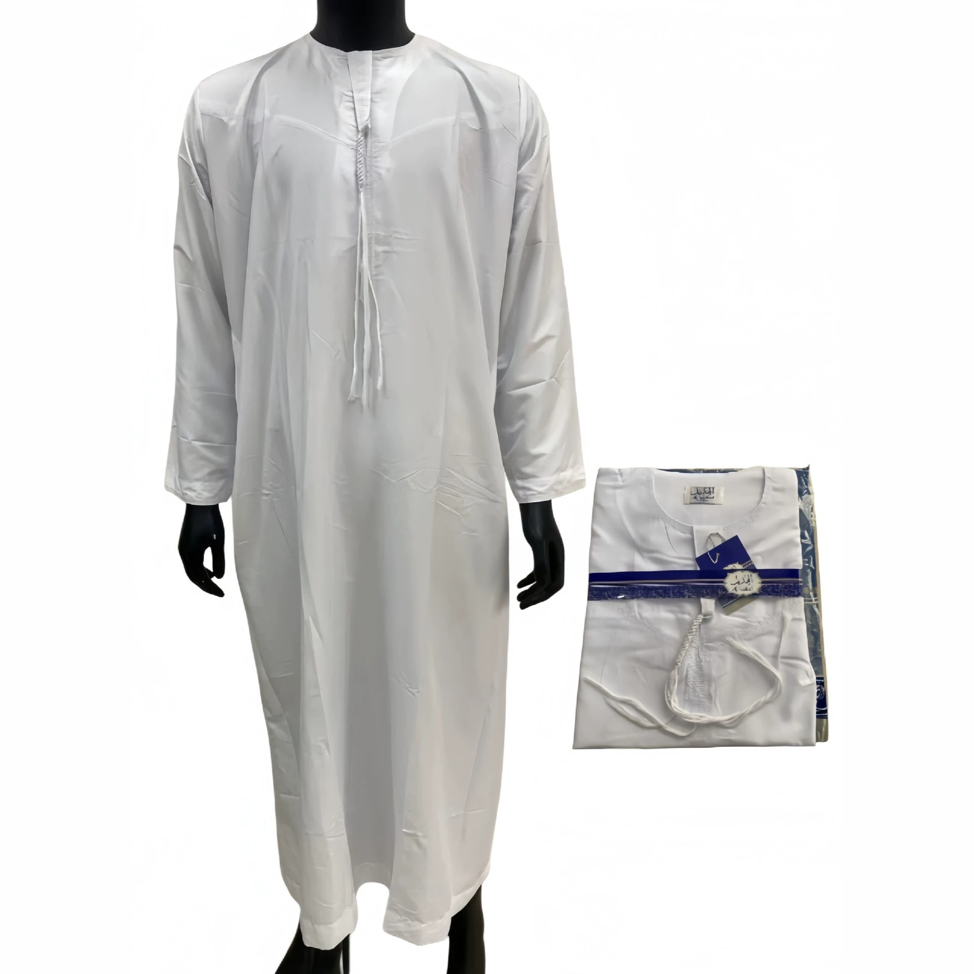 2026 Hot-selling men's luxury round-neck ethnic clothing with wheat ear tassels in pure white for foreign trade and tourism
