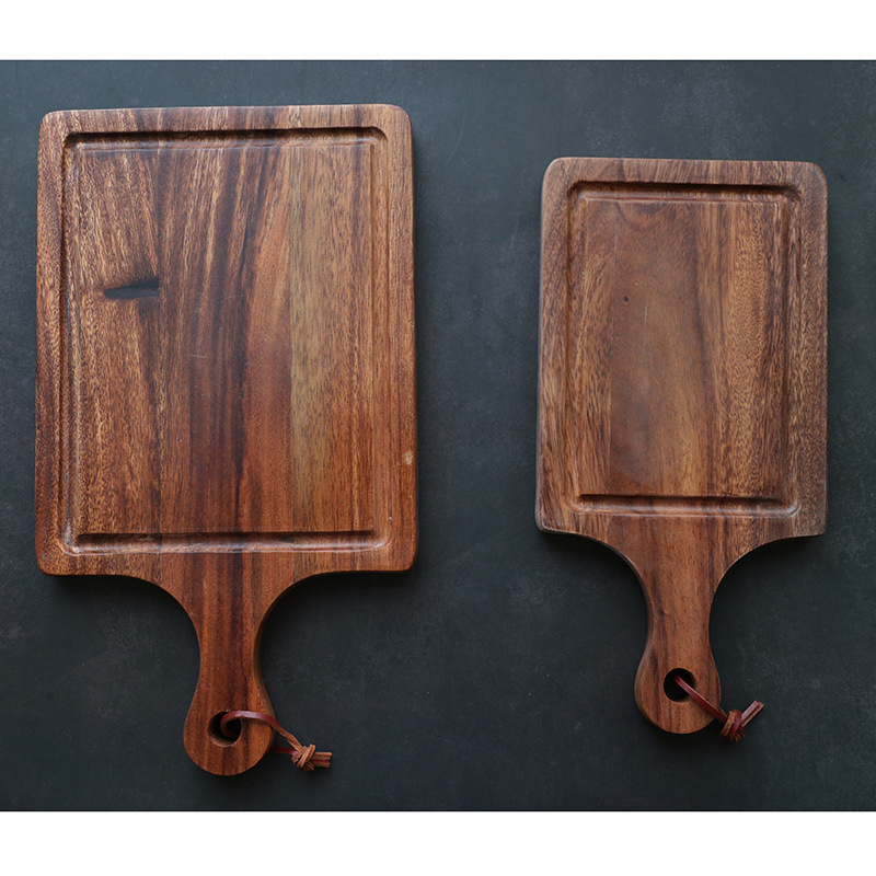 Madera maciza de estilo japonés pizza filete hornear pan tablero materno y niño cocinado palet tabla de cortar fruta tabla de cortar