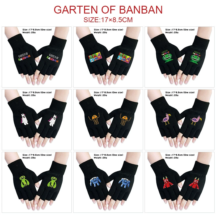 Мужские и женские перчатки с цифровым принтом Banban Garden Game, теплые перчатки с открытыми пальцами и сенсорным экраном, осенне-зимние перчатки с открытыми пальцами