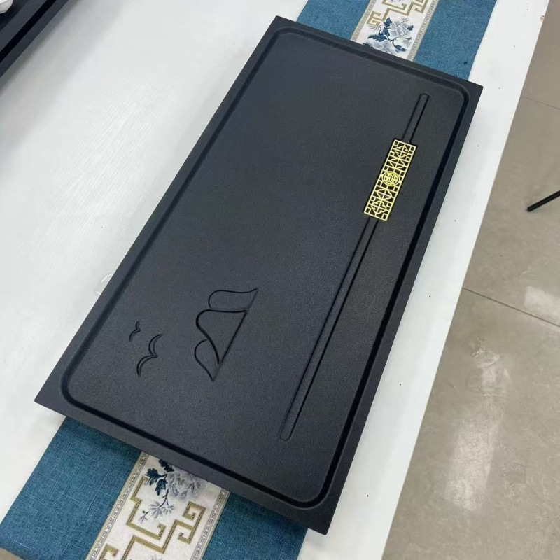 Nuevo tipo de mesa de té sintética de piedra de oro integral imitación de piedra doméstica oficina moderna simple drenaje directo