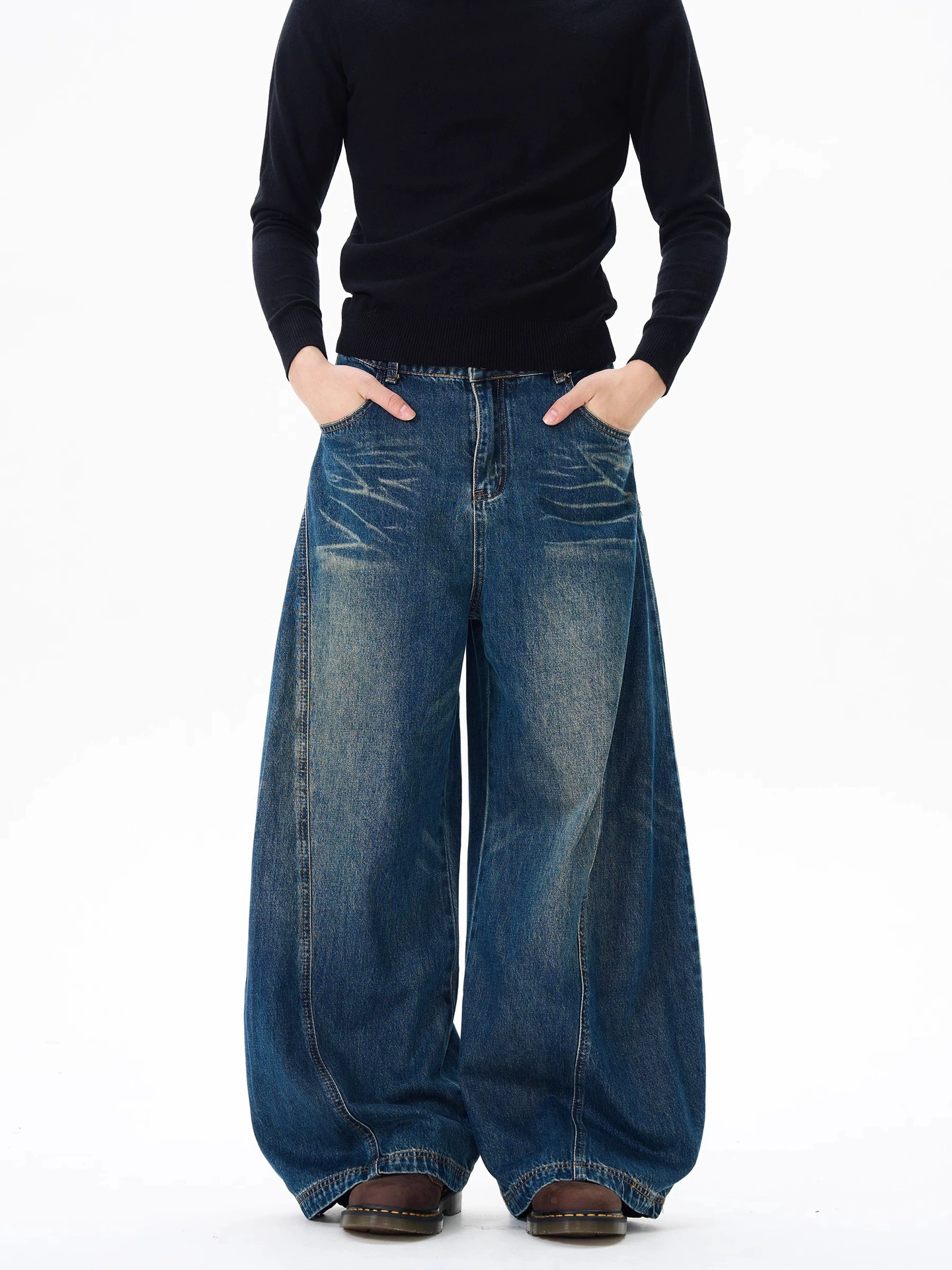 ДжинсыRetro Unisex, свободные прямые широкие штани, американский винтаж стиль, размеры S–XXXL