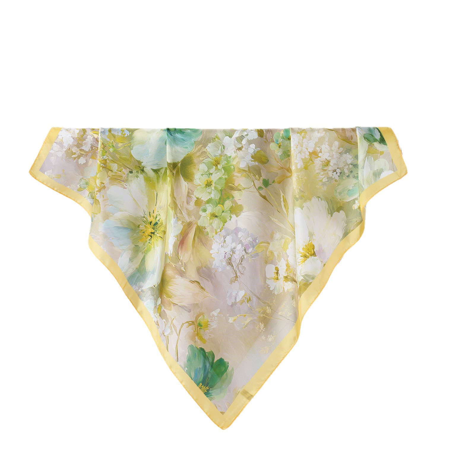 Women's Silk Square Scarf Versatile Pastoral Style Neck Accessory_voghion.com