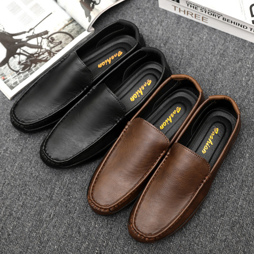 Doudou shoes  new men's trendy Korean style versatile spring slip-on lazy men's British casual leather shoes