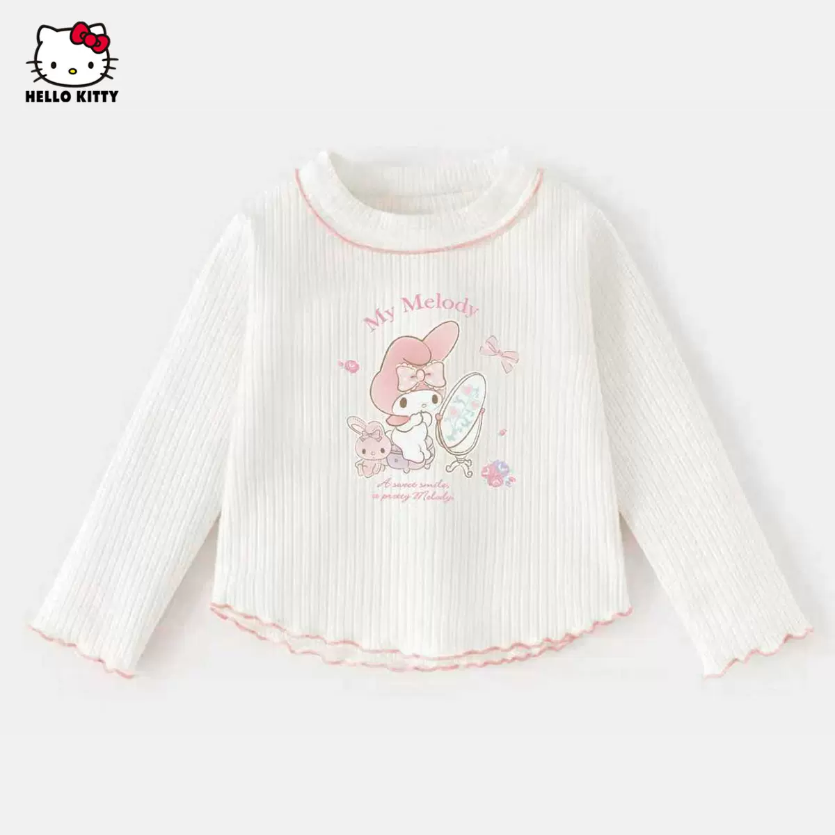 【美乐蒂联名】女童秋季套头T恤2025新款中大童装洋气上衣