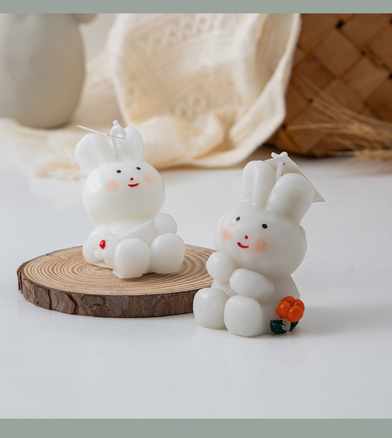 兔子香薰蜡烛伴手礼ins创意家居摆饰套装拍摄道具跨境蜡烛结婚礼详情10