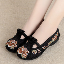 老北京布鞋女民族風綉花鞋漢服古風鞋軟底防滑女單鞋平底媽媽鞋子