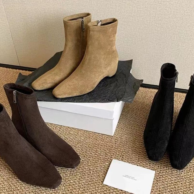 内增高5cm~法式复古瘦瘦靴女秋新款极简精致气质韩系女靴子马丁靴|undefined