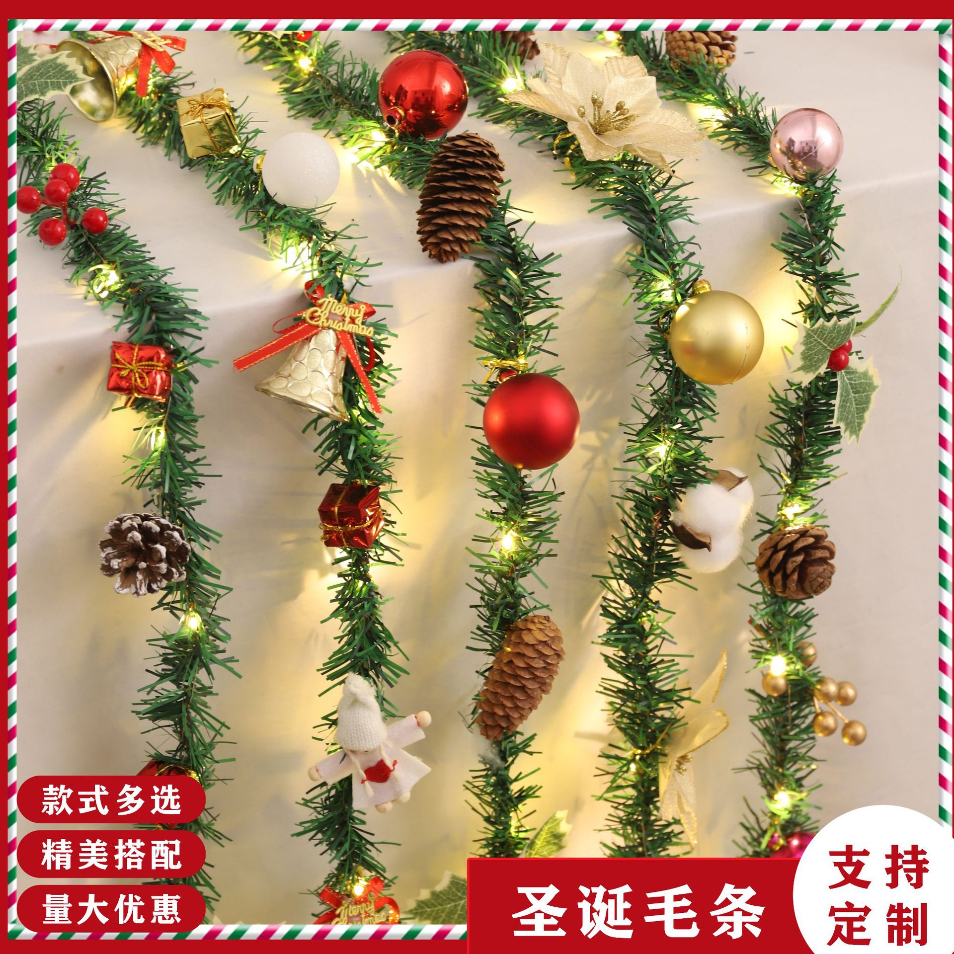 Adornos de lana de Navidad de Amazon transfronterizos, decoración de escenas navideñas, colgantes, fábrica de colgantes creativos al por mayor