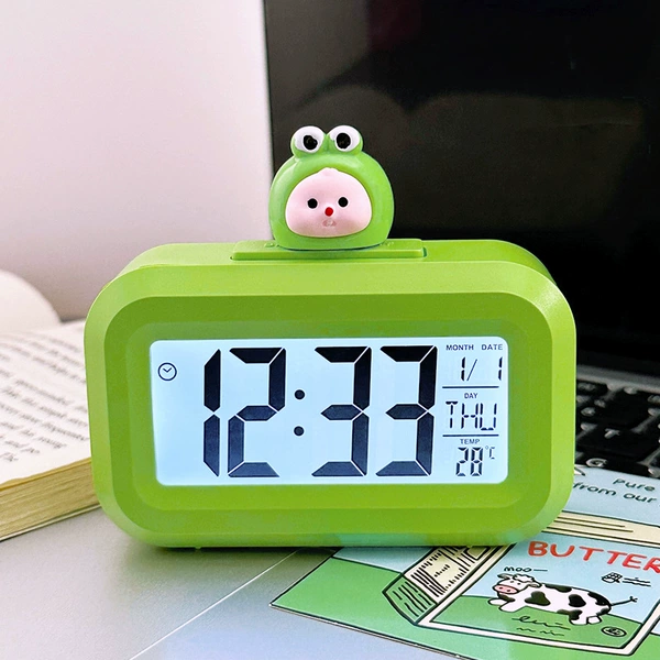 Green frog alarm clock + battery