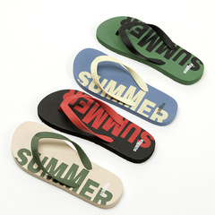 工廠批發超市新款外穿男士夾腳人字拖網紅百搭休閒厚底沙灘涼拖鞋