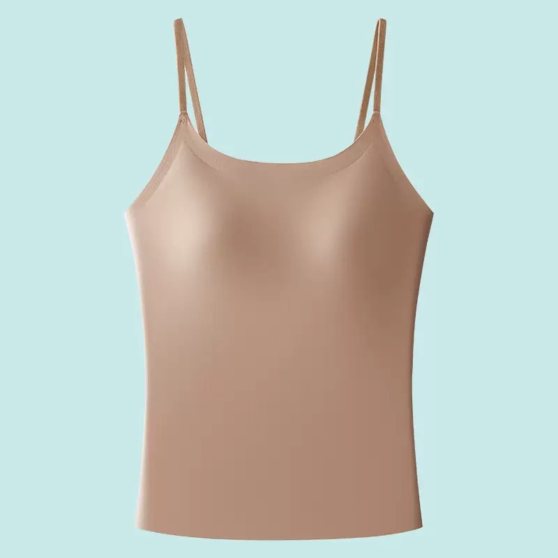 Ropa interior de cinturón de mujer cojín de pecho sin usar un sostén con base exterior para limpiar el pecho chaleco delgado de verano