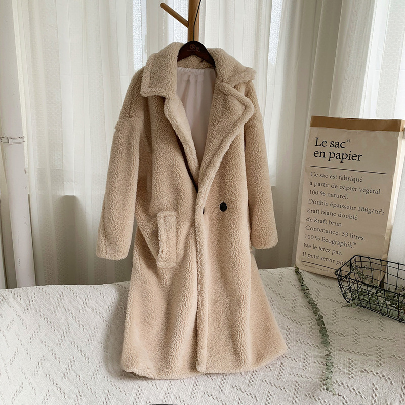 2024 Winter Thickened Warm Coat Women's Artificial Lambskin Coat Women's Long Artificial Fur Coat