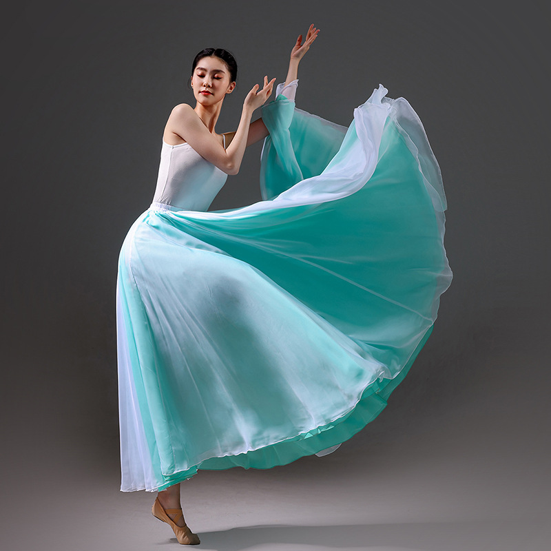 Classical dance big skirt performance clothing dresses double -layer…