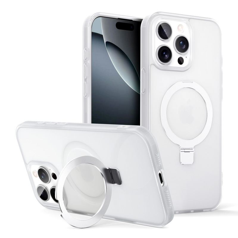 适用iPhone16promax手机壳磁吸支架肤感磨砂防摔苹果15保护套高级|undefined