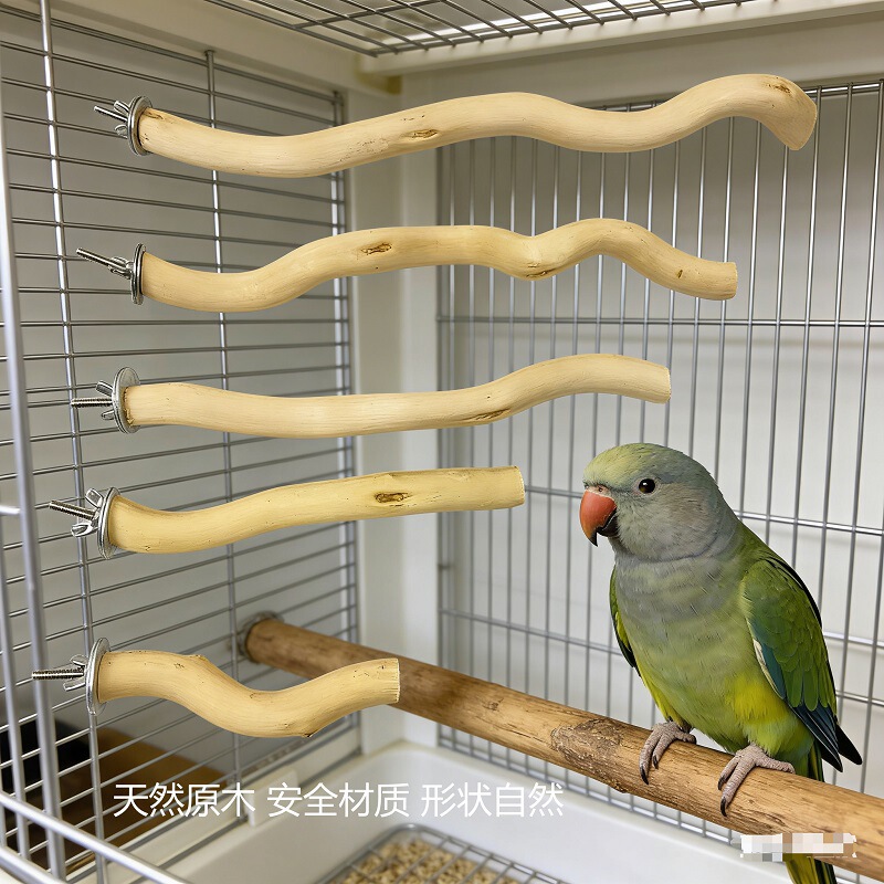 Parrot Bird Perches Made of Natural Wood: Grape Wood, Pepperwood, Apple Wood; Bird Claw Sharpening and Resting Perches; Bird Cage Accessories Parrot Bird Perches Made of Natural Wood: Grape Wood, Pepperwood, Apple Wood; Bird Claw Sharpening and Resting Perches; Bird Cage Accessories