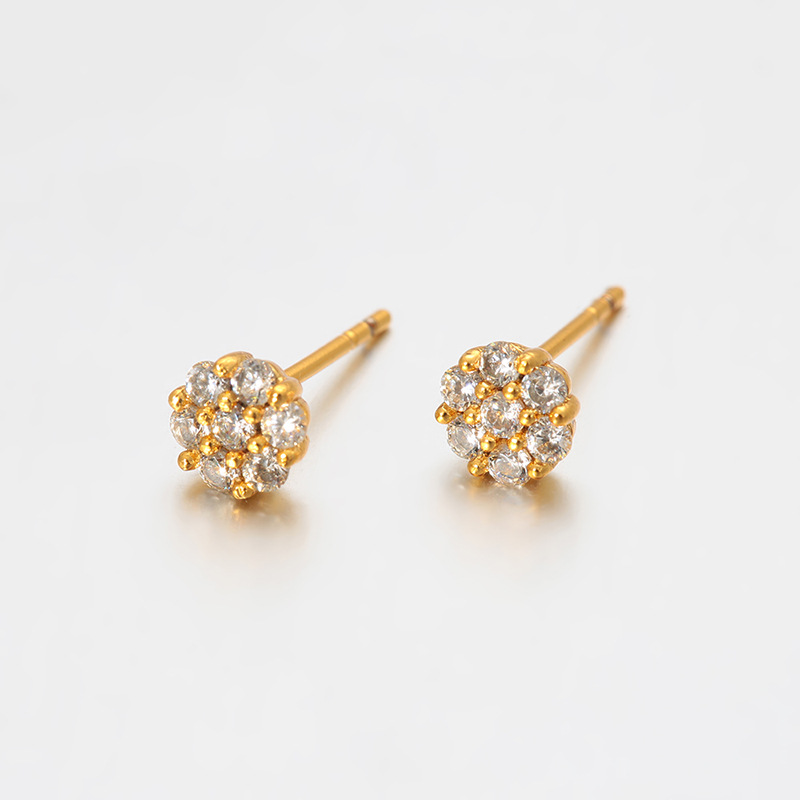 Xuping gemas artificiales pequeñas flores pernos de cobre chapados en aleación de cobre 24k oro imitación de moda auriculares al por mayor