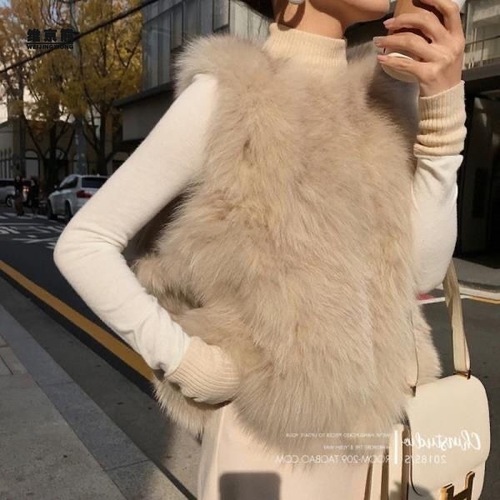 2021 autumn and winter new style imitation fox fur imitation fur vest short fur vest Korean version slimming plush outer