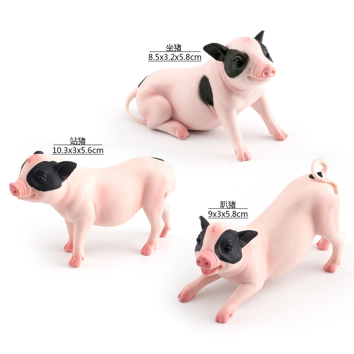 Simulación transfronteriza modelo animal cerdo cognitivo infantil fragante cerdo decoración estática ganado granja escena decoración juguete