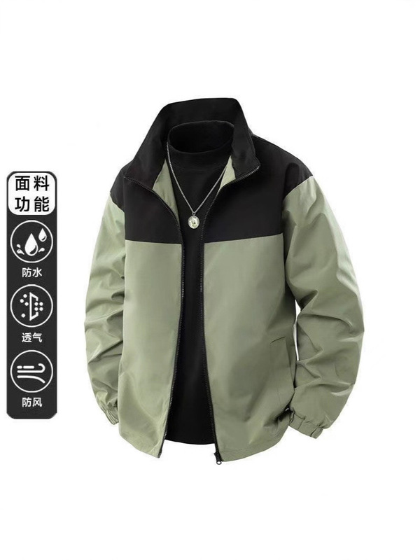 外贸夹克男士立领春秋新款外套潮牌百搭上衣服休闲时尚百搭男装|undefined