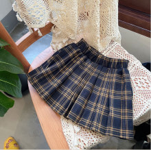 一起玩亲子装母女百褶裙小姐姐风磨毛格子半裙女童秋冬亲子同款